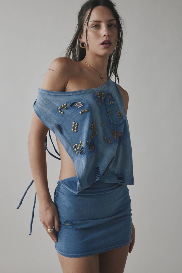 Jaded London Route 66 Studded Backless Mini Dress | Urban