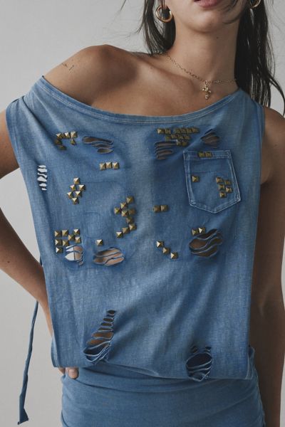 Jaded London Route 66 Studded Backless Mini Dress