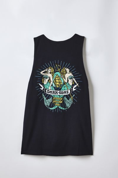 Dark Seas Song Graphic Tank Top In Black, Men's At Urban Outfitters