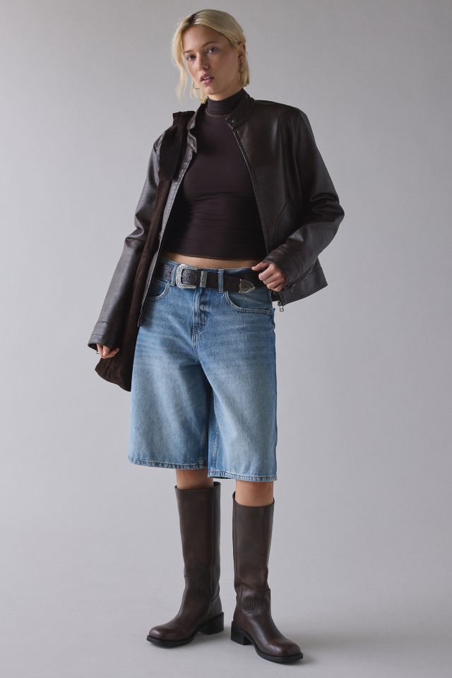 UO Portia Faux Leather Oversized Moto Jacket