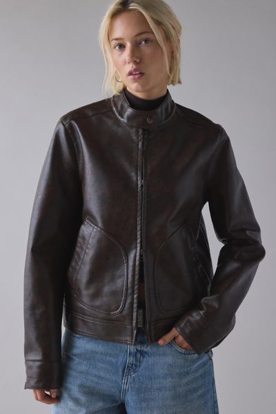 UO Portia Faux Leather Oversized Moto Jacket