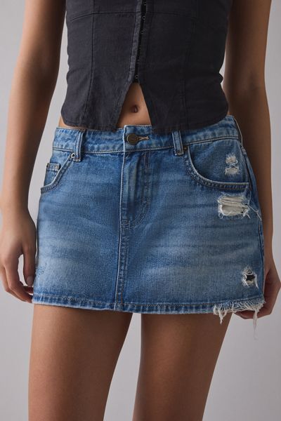 Mini jupe taille XS BDG bleu denim jean - Vêtements