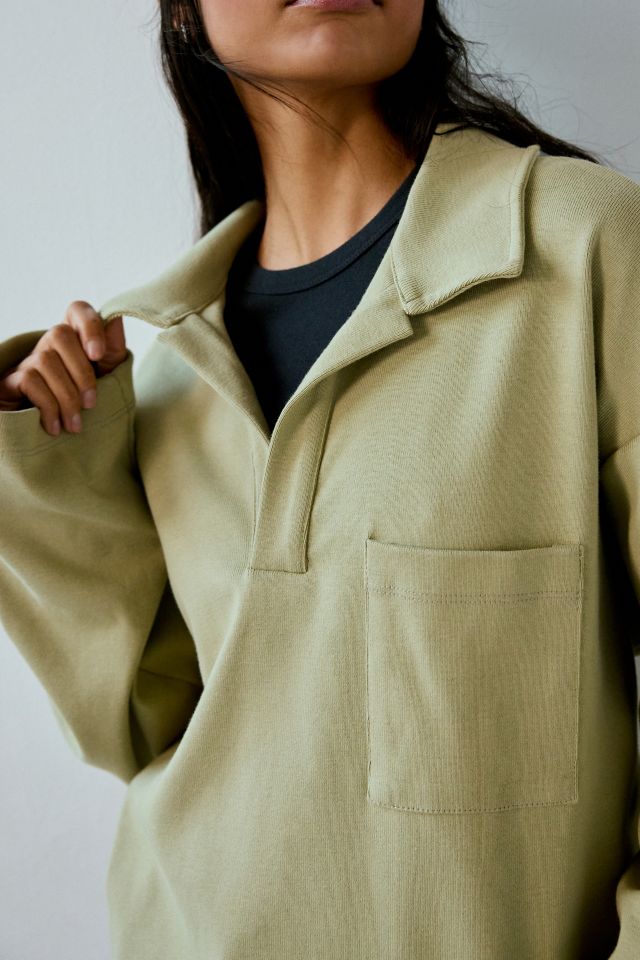 ReMADE By UO Remnants Boxy Pullover Polo Shirt