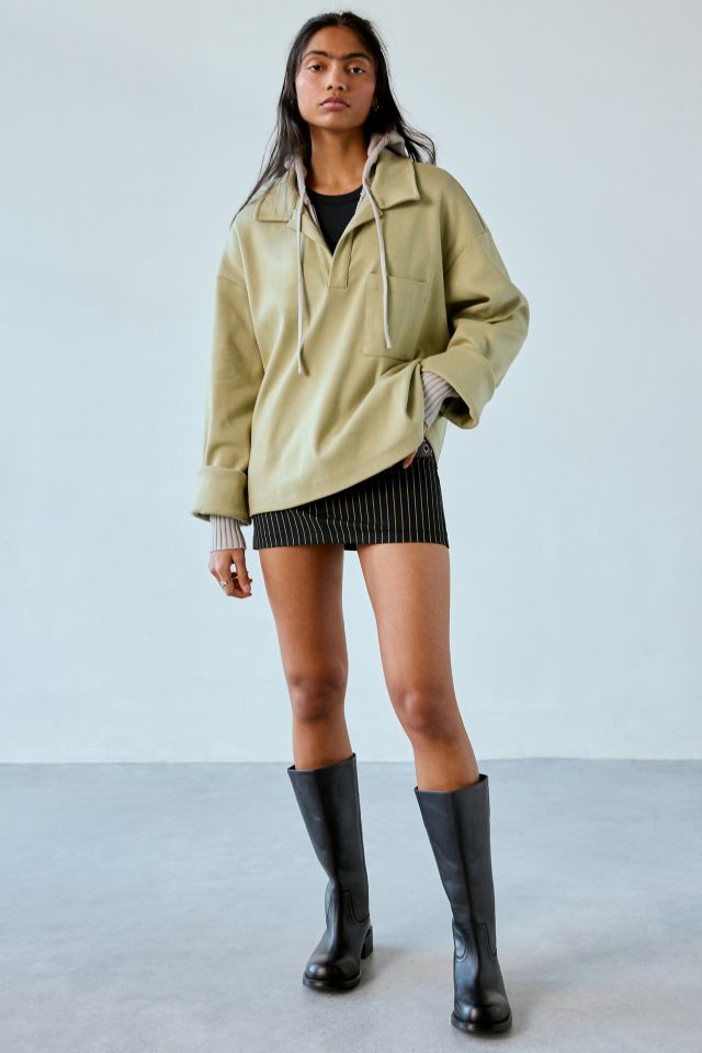 ReMADE By UO Remnants Boxy Pullover Polo Shirt