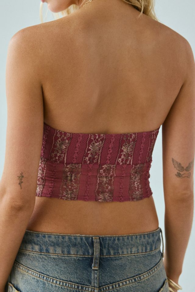 ReMADE By UO Remnants Twist-Front Lace Tube Top