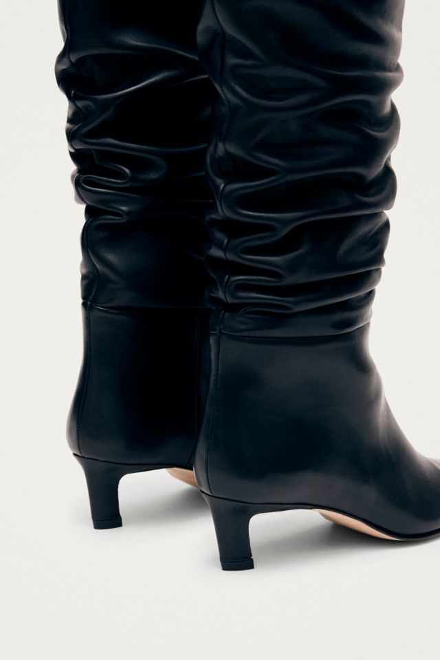 ALOHAS Kalila Leather Ruched Kitten Heel Boot #4