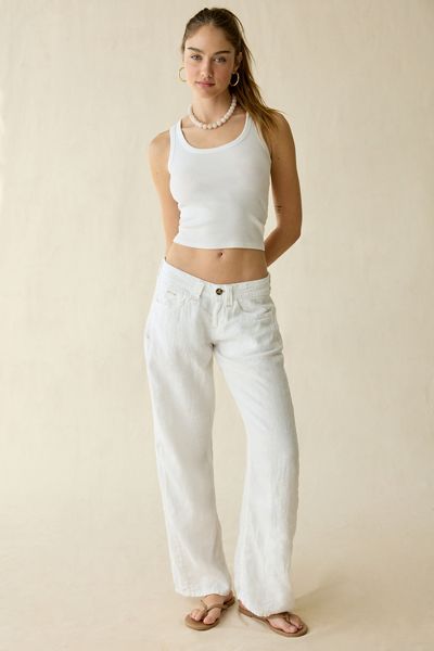 Pantalon en lin Kayla à taille basse BDG