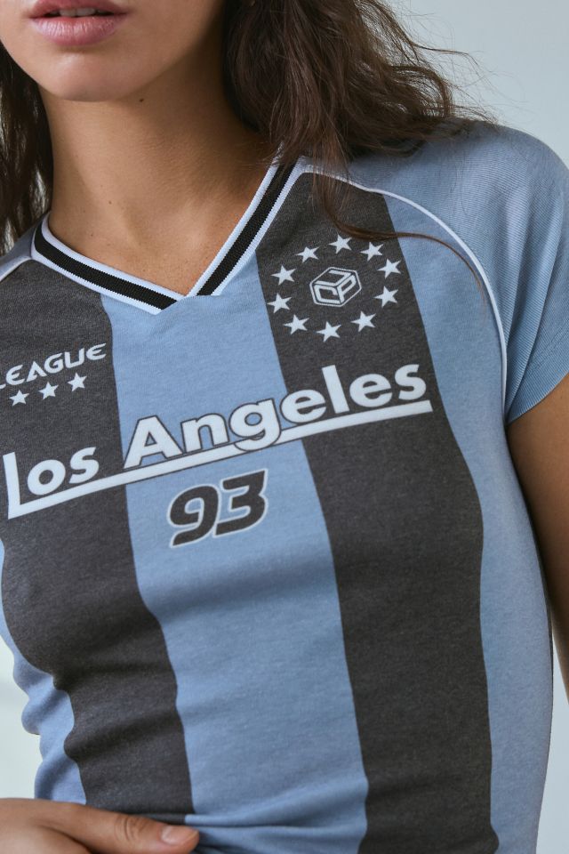 LA Jersey Graphic V-Neck Baby Tee #3