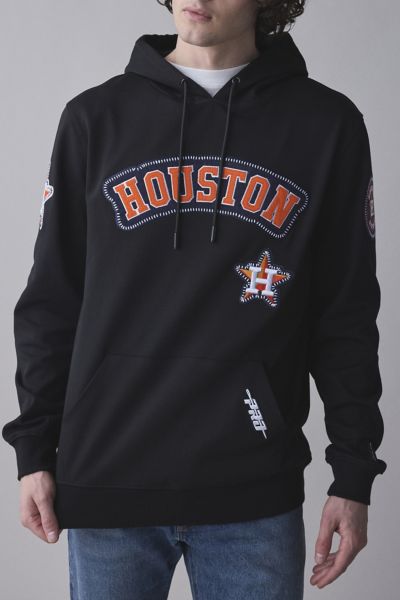 Shop Pro Standard Mlb Houston Astros Pick Stitch Double Knit Hoodie Sweatshirt In Black, Men's At Urban Outfitters