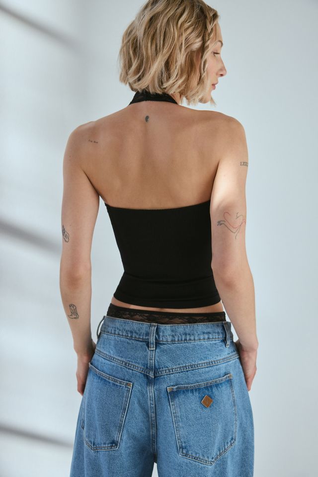 Out From Under Laney Lace Trim Seamless Knit Halter Top #2