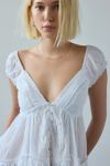 Kimchi Blue Izzy Lace Trim Button-Front Babydoll Blouse