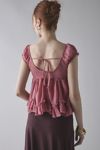 Kimchi Blue Izzy Lace Trim Button-Front Babydoll Blouse