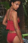 Out From Under Emma Ruffle Split-Front Babydoll Bikini Top