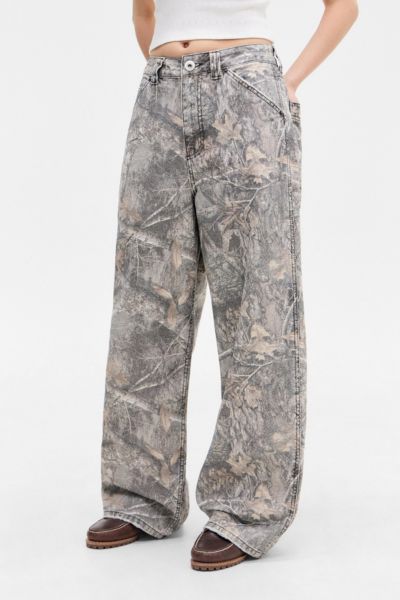 BDG WASHED CAMO TROUSER PANT IN GREEN, WOMEN'S AT URBAN OUTFITTERS 