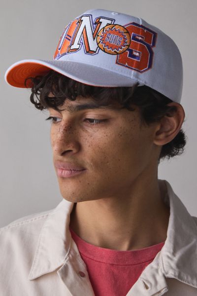 Mitchell & Ness Nba Phoenix Suns Hyper Type Logo Hat In White, Men's At Urban Outfitters In White
