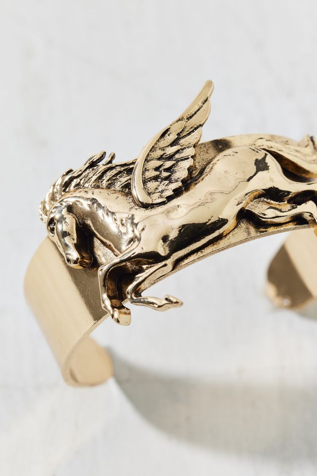 Pegasus Gold Metal Cuff Bracelet #1