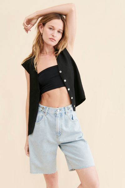 ZGY DENIM High-Rise Loose Denim Shorts