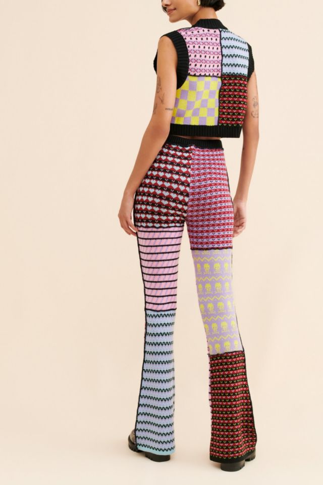 The Ragged Priest Mixed Panel Flare Pants #1