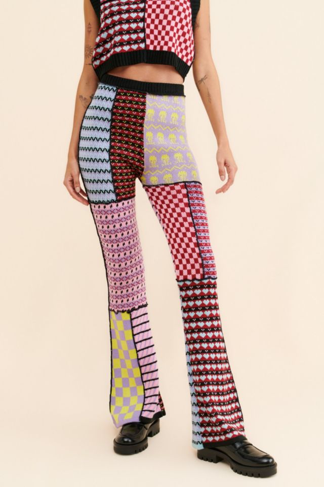 The Ragged Priest Mixed Panel Flare Pants #2