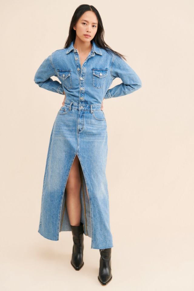 ZGY DENIM Sweeper Denim Maxi Dress #3