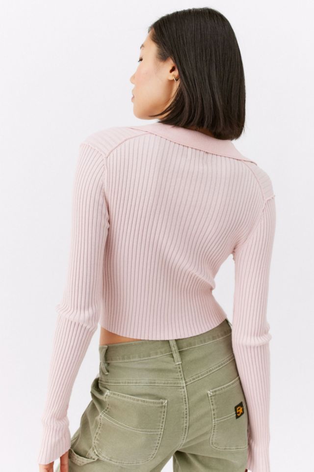 BDG Jude Ribbed Collared Sweater #1