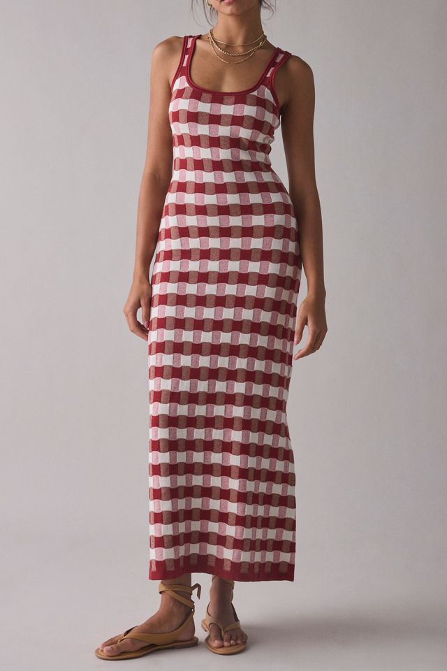 House Of Sunny Picnic Hockney Gingham Knit Maxi Dress | Urban