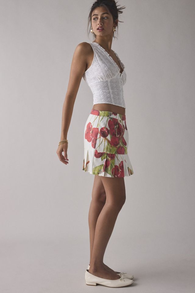 House Of Sunny The Cherry Pleated Mini Skirt | Urban Outfitters