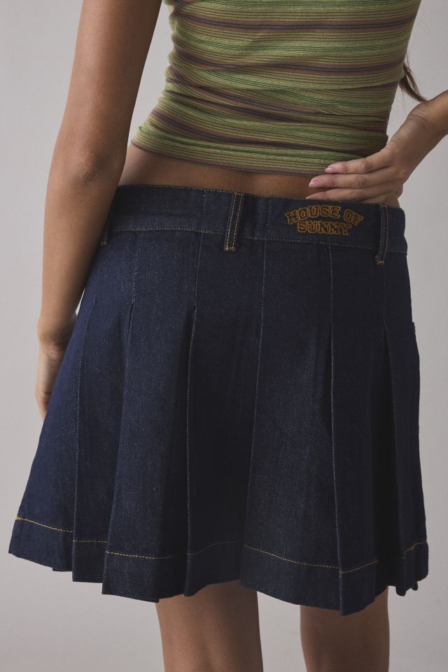 House Of Sunny Pleat Denim Mini Skirt #3