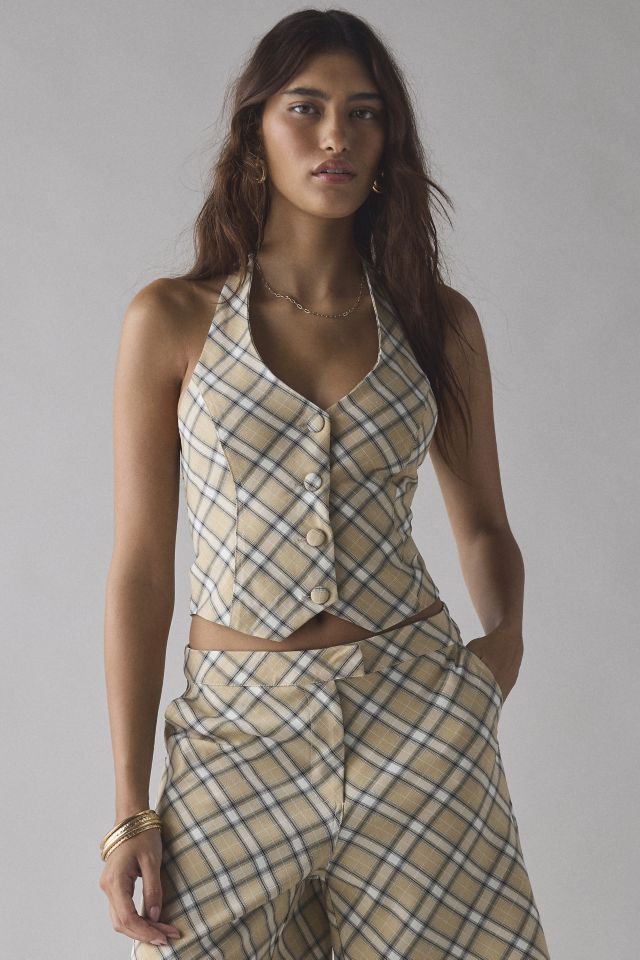House Of Sunny Sloane Check Waistcoat Vest Top #3