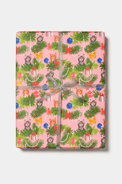 Red Cap Meowy Christmas Holiday Wrapping Paper