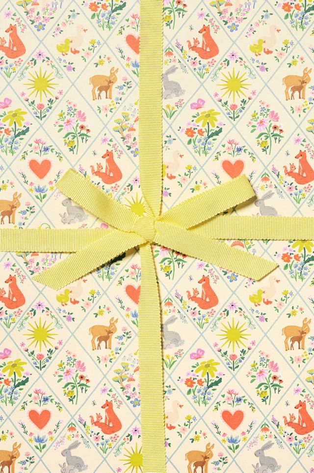 Red Cap Woodland Critters Wrapping Paper #1