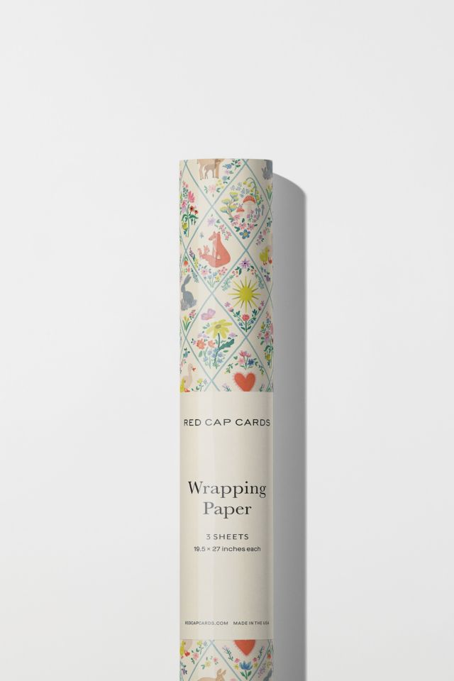 Red Cap Woodland Critters Wrapping Paper #2
