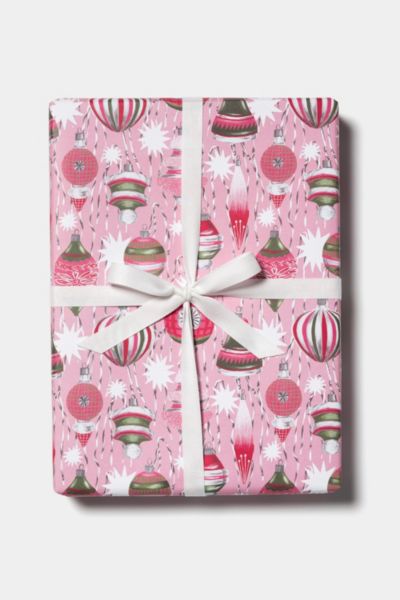 Red Cap Retro Ornaments Holiday Wrapping Paper