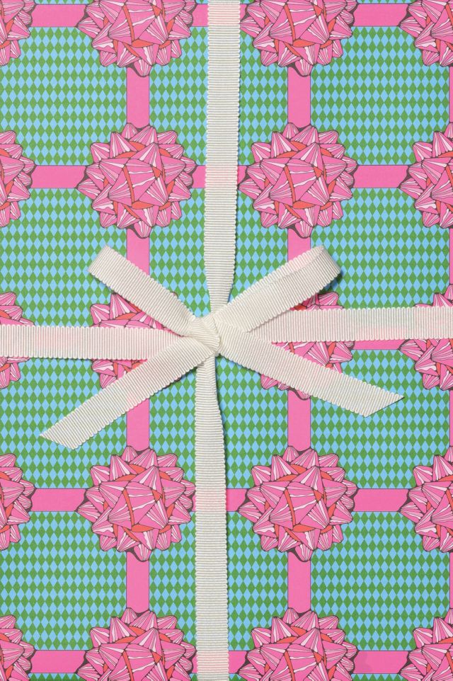 Red Cap Big Bows Holiday Wrapping Paper #1