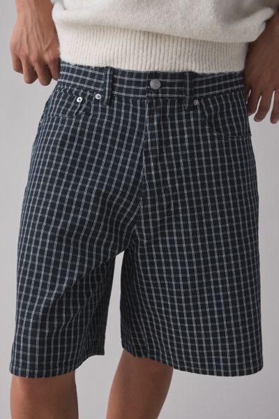 OBEY Plaid Pattern Baggy Denim Short