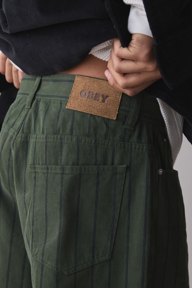 OBEY Stripe Pattern Baggy Denim Short #3