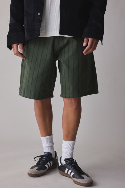 OBEY Stripe Pattern Baggy Denim Short