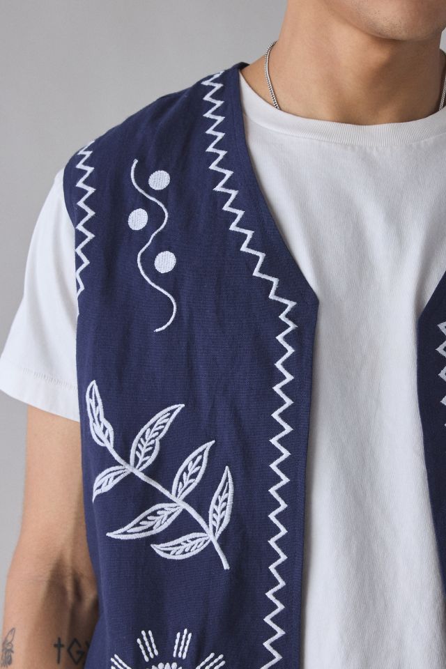 Native Youth Mayard Linen-Blend Vest #1