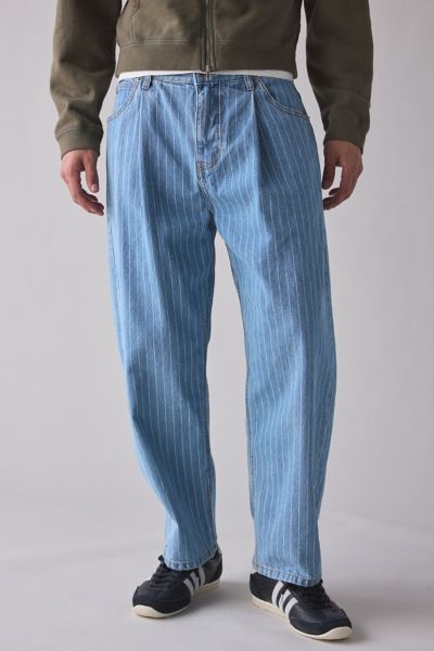 BDG Pinstripe Pleated Straight Fit Denim Jean Product Page