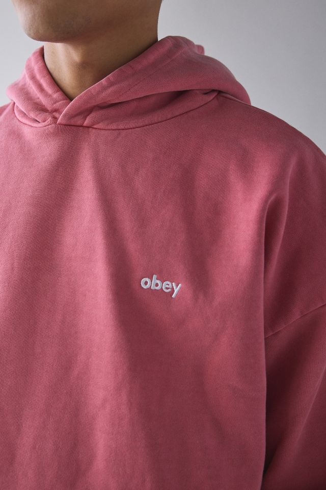 OBEY Lowercase Embroidered Pigment Dye Hoodie Sweatshirt #3