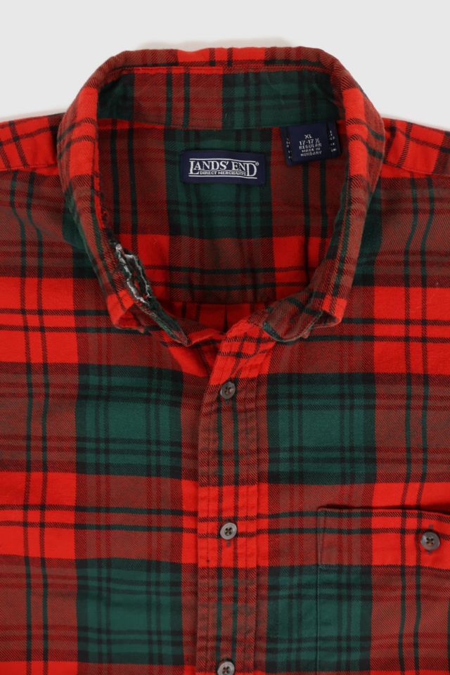 Vintage Frayed Red Plaid Button-Down Shirt #2