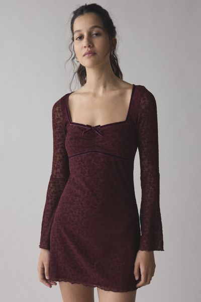 urban outfitters velvet and lace swing dress