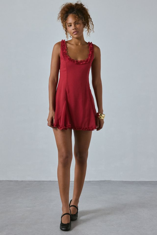 Motel Fulvia Ruffle Trim Slip Mini Dress #1