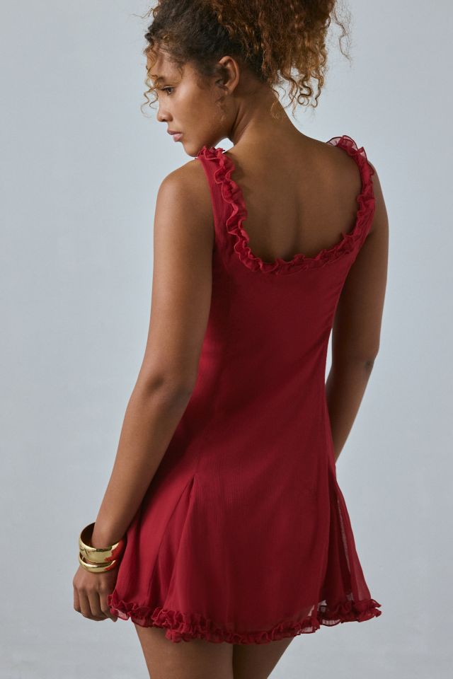 Motel Fulvia Ruffle Trim Slip Mini Dress #2