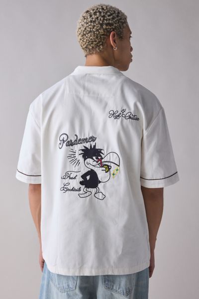 Pas de Mer Fresh Cocktail Embroidered Button-Down Shirt