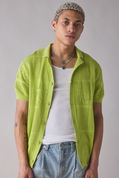 Pas de Mer Not Long Time Knit Button-Down Shirt
