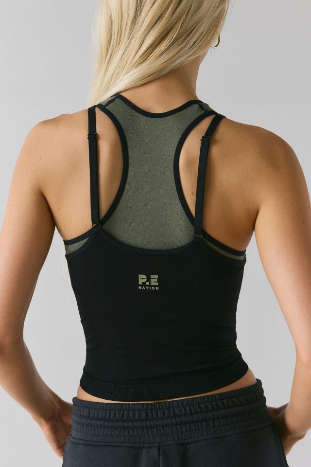 P.E Nation Sutton Layered Performance Crop Tank Top #3