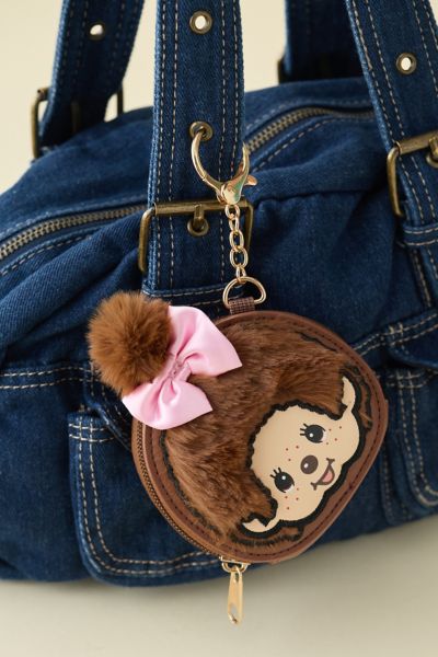 Monchhichi Fuzzy Mini Coin Purse Keychain