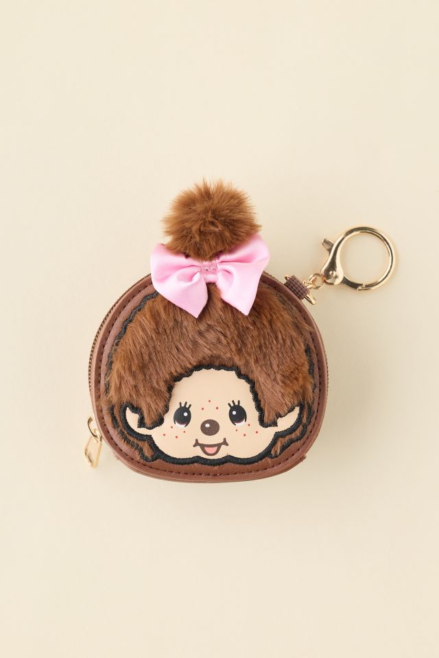 Monchhichi Fuzzy Mini Coin Purse Keychain #2