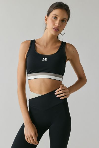 P.e Nation P. E Nation Avant Biscuit Scoop Neck Sports Bra In Black, Women's At Urban Outfitters